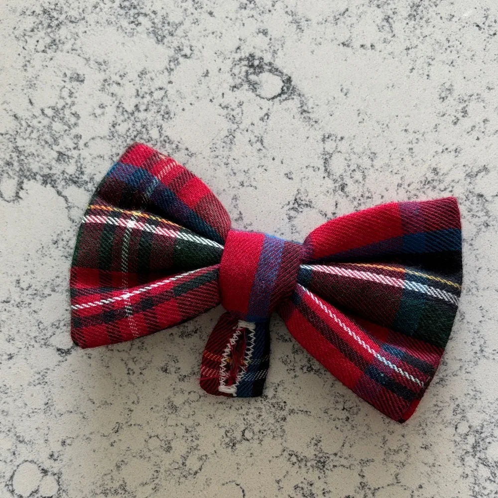 Lot of Little Mister Plaid Bow Ties - Red, Purple, and Multicolor